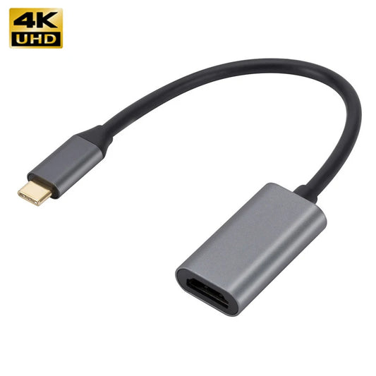 4K USB Type-C to HDMI Adapter for PC, MacBook, iPad, Samsung, HUAWEI - USB3.1 HDTV Converter Cable